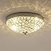 SOTTAE Elegant Crystal Chandelier Ceiling Light,2-Light Chrome Finish Modern Flush Mount Ceiling Light Fixtures for Bedroom Living Room Kids Room Entryway Foyer Hallway, 12 Inch Dome Ceiling Lamp