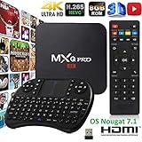Mega1Comp - MXQ Pro HDTV Box Full HD 1080P up to 4K Android 7.1 64 Bit Amlogic S905W Quad Core 1G/8G HDMI WiFi Internet Browser/Games/Apps Google Play with Mini Wireless Keyboard
