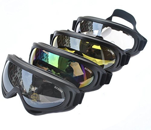 ieasysexy Polycarbonate Material Protective Windproof Motorcycle Snowmobile Ski Snowboard Anti Fog Winter Protective Safety Glasses Goggles -Unisex Special Designed for Outdoor Sports (Black)