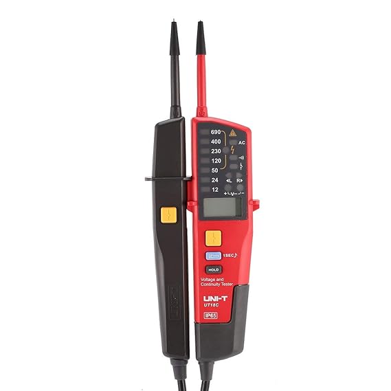 UNI-T UT18C Spannungsmessgerät/Messgerät für RCDs, LCD, LED, 2-polig, On-Off-Tester, Voltmeter