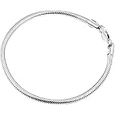Kim Carrey Men's S925 Sterling Silver Bracelet, Casual Elegant Men's Jewelry, Snake Chain Bracelet Large to Small Sterling Silver Gift for Men