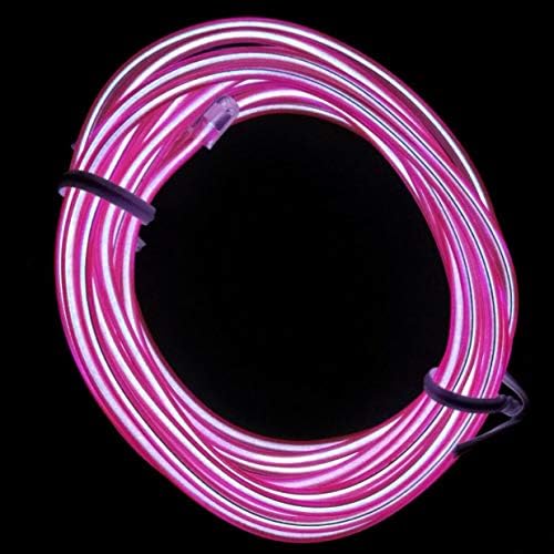MuLucky EL Wire Tube Rope Battery Powered Flexible Neon Light Car Party Wedding Decoration With Controller (5M/15FT, Purple)