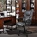 Komene Luxurious Executive Office Chair, High-Back Leather Computer Desk Chairs with Flexible Rocking System and Thickened Armrests with Padded, Dark Grey