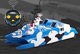 2.4Ghz Stealth Missile Model Boat Ocean Camouflage Battleship RC Catamaran Speed Marine Ship by Poco Divo
