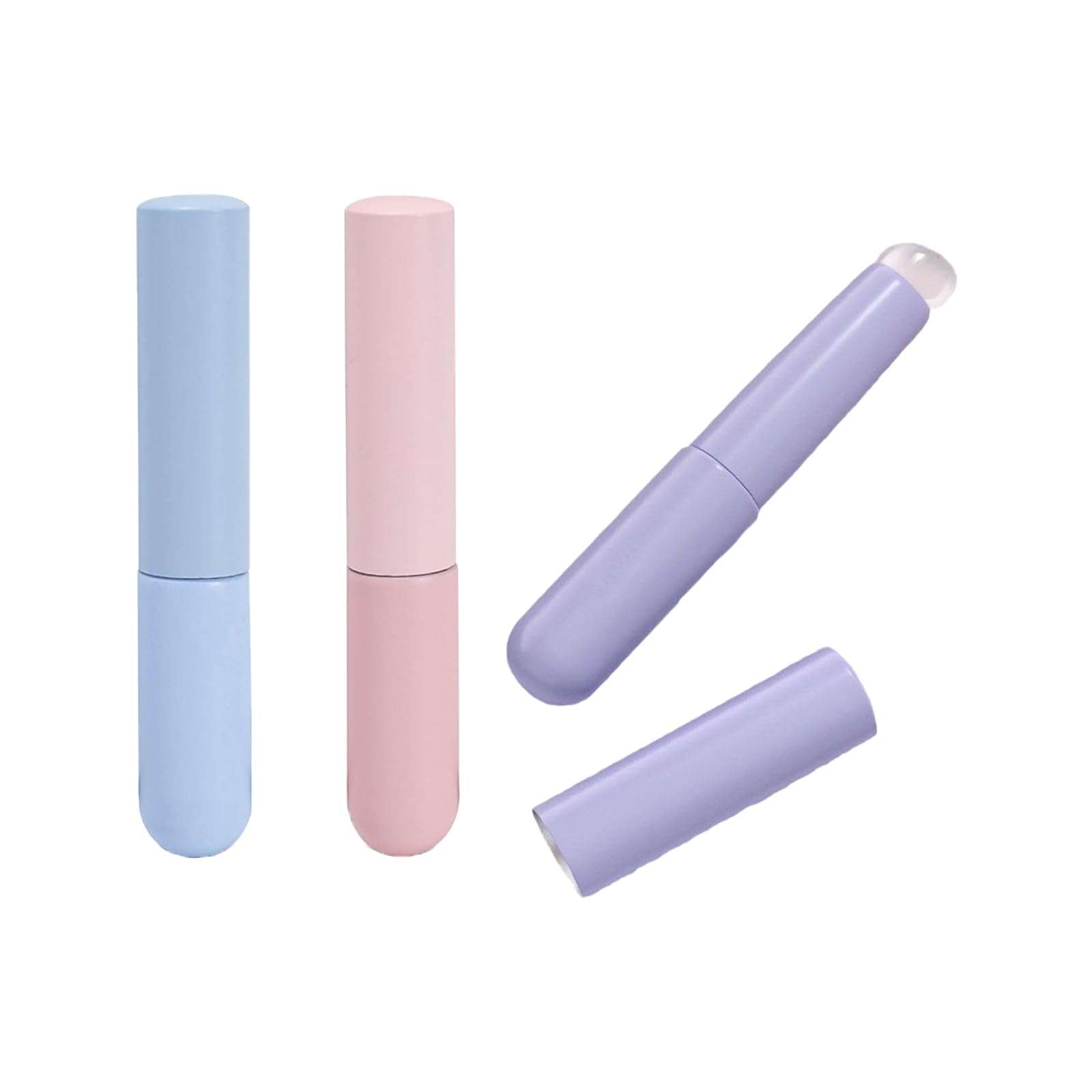 Sicheii 3Pcs Soft Silicone Lip Brush with Cover, Portable Lip Balm Makeup Applicator, Reusable Lip Mask Applicator Scrubber for Women Lipstick, Lip Gloss & Tint, Concealer, Eyeshadow (3 Colors)