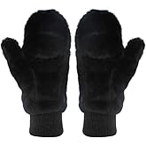 Orityle Eilova Unisex Winter Fluffy Gloves Mittens Windproof Fleece Plush Gloves with Warm Mitten Cover for Women Girls Boys