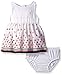 Nautica Baby Girls' Border Sail Print Dress, Sail White, 12 Months