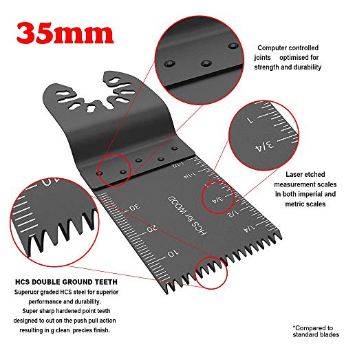 HOTBEST 10pcs Japan Tooth Universal Wood Oscillating Multi Tool Quick Release Saw Blades for Fein Multimaster, Dremel Multi-Max, Dewalt, Craftsman, Ridgid, Makita, Milwaukee, Rockwell, Ryobi