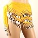 Hip Scarfs for Belly Dancing, 10PCS Hip Scarves with 128-Silver Coins Belly Dance Waist Costume Belt, Chiffon Dangling Belly Dance Sequins Hip Scarf