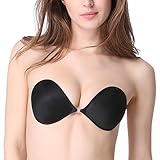 Ekouaer Strapless Bra Women's Backless Sticky Self Adhesive Push up Bra