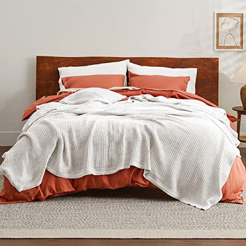 Bedsure 100 Cotton Blankets King Size for Bed 405GSM Waffle Weave