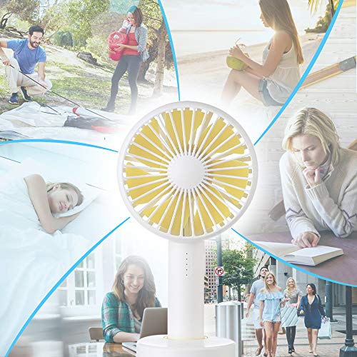 GUSGU Mini Handheld Fan, Portable Personal Fan with Removable Aroma Diffuser 120°Rotate Automatically Rechargeable Battery Operated Mini Fan for Travel/Workout/Offices/Sleep(5 Speed Adjustable) - Thumbnail 6