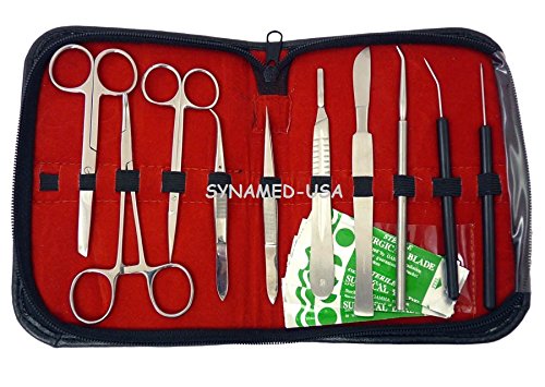 NEW 20 PCS ADVANCED BIOLOGY LAB ANATOMY MEDICAL STUDENT DISSECTING DISSECTION KIT SET ! Lab Teacher Choice ! WITH SCALPEL KNIFE HANDLE BLADES #20 + #21