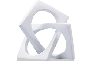 LCCCK Modern Geometric Sculpture White Knot Statue Decor, Home White Bookcase Centerpiece jax Decorative, Geometric Tabletop Sculpture and Figurines, For White Home Decor Accent Cube Decorative Ornaments