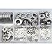 DYWISHKEY 360 Pieces 8 Sizes Stainless Steel Flat Washers Assortment Set (M2 M2.5 M3 M4 M5 M6 M8 M10)