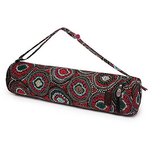 Fremous Yoga Mat Bag and Carriers for Women and Men - Double Storage Pocket - Easy Access Zipper - Adjustable Shoulder Strap and Handle (Circle)
