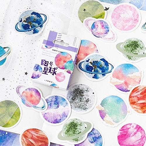 KyStudio 45 PCS/Bag Star Sky Mini Paper Sticker DIY Decoration Seal Sticker Scrapbooking Diary Label Sticker Stationery for Girls Gifts DIY Diary Scrapbooking Photo Ablums