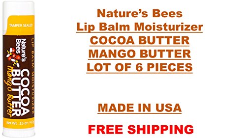 Nature's Bee Lip Balm Moisturizer Cocoa Butter Mango Butter (Lot of 6) Fresh Lot, Fast,