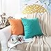 MERNETTE New Year/Christmas Decorations Linen Decorative Square Throw Pillow Cover Cushion Covers Pillowcase, Home Decor for Party/Xmas 18x18 Inch/45x45 cm, Turquoise, Set of 2