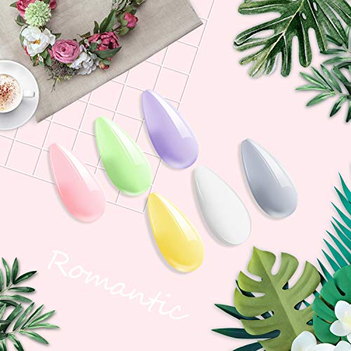ab gel Spring Summer Gel Nail Polish - 6 Color Gel Polish with No Wipe Base and Top Coat Starter Kits