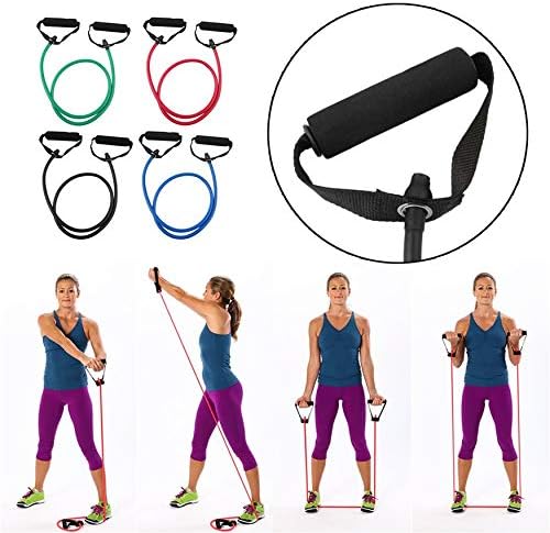 qingtang37 Fitness Resistance Band Rope Tube Elastic Exercise for Yoga Pilates Workout Home Sports Pull Rope Gym Exercise Tool