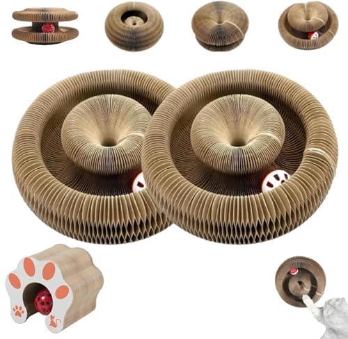 Photo 1 of Kitty Kurlz Cat Toy,Magic Organ Cat Toy,Magic Organ Cats Scratcher Board,Foldable Recyclable Accordion Toys with Ball for Cats Indoor(2pcs)