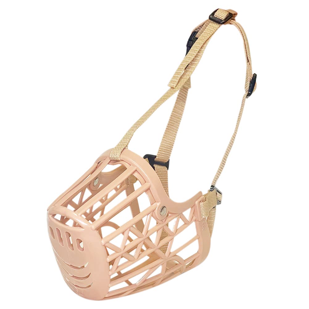 QIRUIRED Dog Muzzle Adjustable Straps Soft Basket Muzzles Prevent Biting Chewing and Barking Breathable Mesh Mouth Cover Allows Drinking and Panting for Small, Medium, Large Puppy (M)