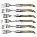 Laguiole by FlyingColors Dinner Forks Set Stainless Steel, Horn Handle, Gift Box, 6 Pieces