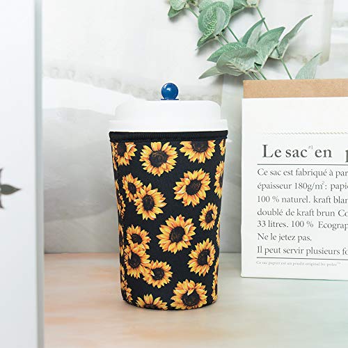 HaiMay 6 Pieces Reusable Iced Coffee Sleeve Hot Coffee Sleeve Cup Holder Drinks Sleeve Perfect