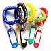 AHIER Pack of 6 Colorful Spring Spiral Wrist Coil Key Chain Label, Wrist Band Key Ring Key Tag