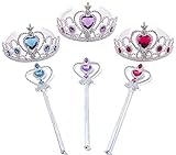Onshine Princess Dress up 3 Colors Crown and Wand for Girls Festival Party Favors