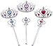 Onshine 3 Set Princess Tiaras Dress up Accessories with Wand for Birthday Party Favor