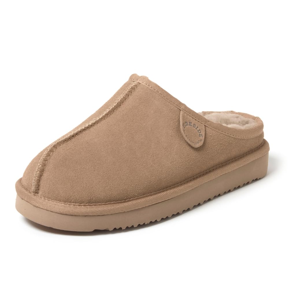 Dearfoams Women's Fireside Greta Genuine Shearling Indoor/Outdoor Clog, Driftwood, 10 Image