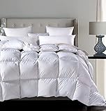 ROSECOSE Luxurious All Seasons Goose Down Comforter King Duvet Insert Dobby Checkered Hypo-allergenic 1200 Thread Count 750+ Fill Power 100% Cotton with Tabs Dobby Checkered（King,Dobby Checkered）