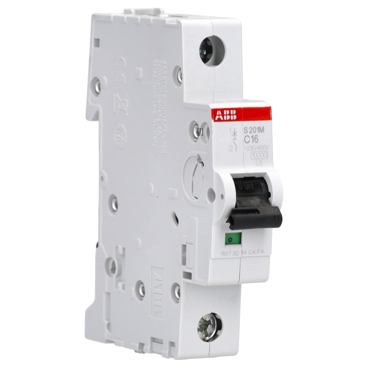 ABB S201M-C16 Miniature Circuit Breaker, 1 Pole, Type C, 10kA/15kA Breaking Capacity, 16 Amp Current (2CDS271001R0164) — image 1