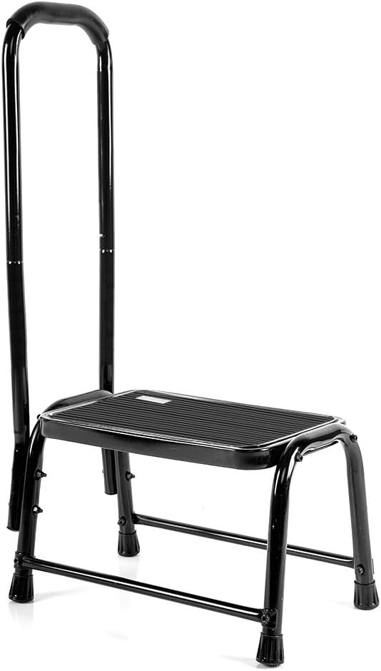 Leekpai Step Stool with Handle for Adults，Seniors Heavy Duty Holds 330 lbs.Stepping Stool for Elderly Adults, Attractive Black for Kitchen: Health & Personal Care