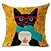 Outgeek Christmas Pillow Case 4 Pack 18 inch Cute Cartoon Cat Decorative Pillow Covers Christmas Decorations for Sofa Bed Throw Pillow (Cartoon cat)