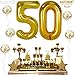 Gold Number 50th Birthday Balloons Set - 40 Inch | Gold Number 50 with Gold Confetti Balloons for 50 Anniversary Decorations | 50th Birthday Party Decorations | 50 Wedding Anniversary Decorations