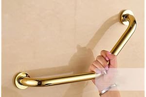 Shower Handicap Grab Bars for Bathroom Wall, Curved Safety Non-slip Full Copper Grab Bar, Wall-mounted Handrail Support Handr