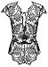 AvaLolita Women's Lingerie Floral Lace Bodysuit Deep V Babydoll L Black