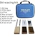 XCMAN Ski Snowboard Waxing and Tuning Kit with Wax Brush box for Traveling and Storage (Rigid Box with Tuning Tools) Blue Box