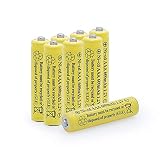 BAOBIAN 1.2v AAA 600mAh NiCd Rechargeable Battery for Outdoor Solar Lights,Garden Lights, Remotes, Mice (Yellow 8 PCS)