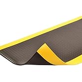 NoTrax 418 Diamond Tred™ 3' x 5' x 5/8" Anti Fatigue Mat, Enhanced Slip Resistance with Beveled Edges and Diamond Surface, Ideal for Industrial and Commercial Workplaces, Black/Yellow, 418S0535BY