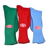 Sierra Socks Women's Solid Color Ribbed Crew Turn cuff Acrylic School Uniform 3 Pair Pack Socks 300616 (Socks Size: 9-11, Shoe Size: 4-10, Green/Blue/Red)