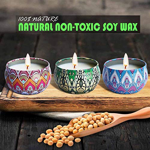 YIHANG Scented Candles Gift Sets, Natural Soy Wax 2.5 Oz Unit Portable Travel Tin Perfect for Women Aromatherapy Anniversary - 12 Pack