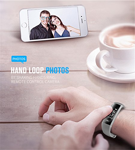 Smart Watch, Fitness Tracker, READ R5.MAX Heart Rate Monitor Blood Pressure Bracelet Pedometer Activity Tracker Sleep Monitoring Call SMS SNS Remind Watch for Android IOS (grey)