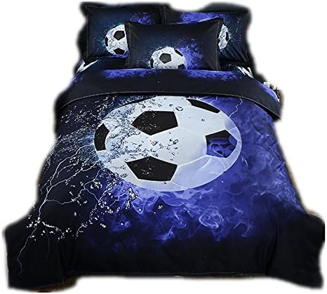 CHAOSE Bedding Set, Modern Elegant 3 Piece Basketball Football Sport Style Lightweight Microfiber Bedding Set（150×200 for Single Size）
