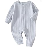 HALQAHA Unisex Newborn Baby Jumpsuit Pure Cotton Long Sleeve Baby Outfit Soft Comfortable Baby Clothes for Boys and Girls