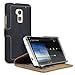 HTC One Max Low Profile Faux Leather Wallet Case with Viewing Stand - By Covert (Black)