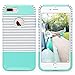 ULAK iPhone 7 Plus Case, Slim Flexible TPU Rugged Rubber Anti Scratch Hard Cover Thin Case with Design for Apple iPhone 7 Plus 5.5 inch- Mint Minimal Stripes